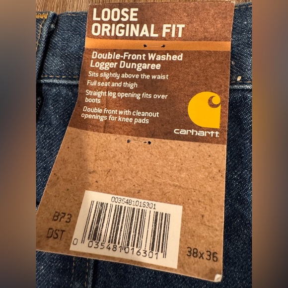 NWT Carhartt Double Knee Denim Jeans Mens 38 x 36 Dungaree Fit - Picture 8 of 8